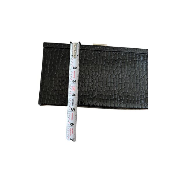 BANANA REPUBLIC Black Leather Embossed Envelope Clutch - Picture 5 of 6